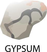 naturlig grå gips stenar. gips sten är en mjuk sulfat mineral sammansatt av kalcium sulfat, industriell brytning område vektor
