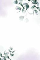 eukalyptusgrünes blatt und aquarellfleckenrahmen. aquarell florale illustration. Hintergrund für Hochzeitseinladungen, Grüße, Tapeten, Postkarten vektor