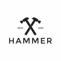 Vintage Retro-Hammer-Abzeichen-Logo-Design vektor