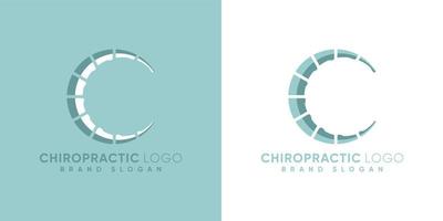 brev c kiropraktik logotyp med modern stil premie vektor