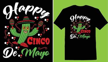 glückliches cinco de mayo cinco de t-shirt design vektor