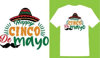 glückliches cinco de mayo cinco de t-shirt design vektor