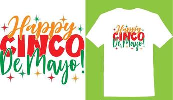 glückliches cinco de mayo cinco de t-shirt design vektor