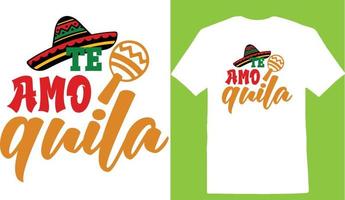 te amo quila cinco de T-Shirt-Design vektor