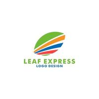 Blatt-Express-Logo-Vektorvorlage vektor