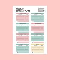 budget planerare vektor mall