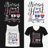 sjuksköterska typografi t skjorta design 06 vektor