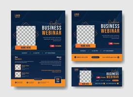 företag webinar flygblad mall, social media posta och omslag mall. vektor