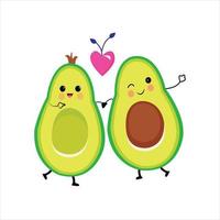 Vektor halbe Avocado gesunde Ernährung Obst Bio-Gemüse Vektor handgezeichnete Cartoon-Kunst