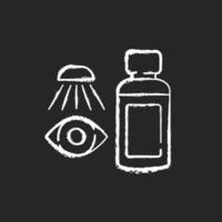 weiße Ikone der Augenspülkreide auf schwarzem Hintergrund vektor