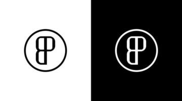 bp vektor logotyp monogram brev första svart och vit ikon illustration stil mönster mallar