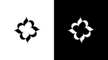 r vektor logotyp boutique blomma monogram brev första svart och vit ikon mönster mallar