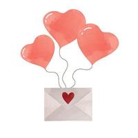 röd luft boll och brev för alla hjärtans dag dag.valentin dag kort vektor