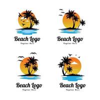 hochwertige Natur unterschiedlicher Strand-Logo-Set, Natur, Strand, Sommer vektor