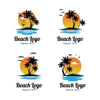 hög kvalitet natur annorlunda strand logotyp uppsättning, natur, strand, sommar vektor