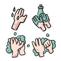 Waschen Sie Ihre Hände mit Seifenillustration vektor