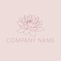 lotus blomma logotyp design. linje konst lotus logotyp. vektor