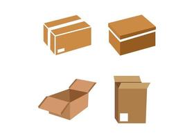 Verpackungsbox Icon Design Set vektor