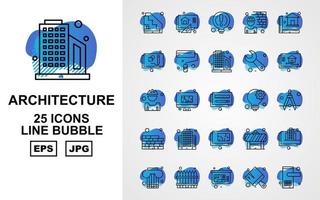 25 Premium Architecture Line Bubble Icon Pack vektor
