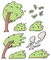 tecknad olika slags träd söt tecknad illustration vektor