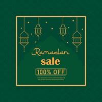 Ramadan-Verkaufsvorlage 100 Prozent Rabatt. vektor