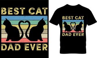 bester Katzenvater aller Zeiten. Katzen-T-Shirt-Design, Katzen-T-Shirt-Design. vektor