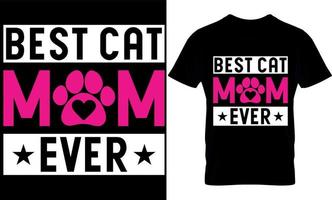 bäst katt mamma någonsin. katt t-shirt design, katter t-shirt design. vektor