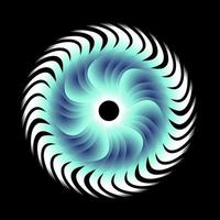 fractal abstrakt cirkel i blå vit färg vektor