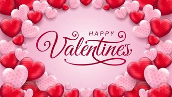 blixt försäljning särskild erbjudande Lycklig valentines dag hälsning bakgrund, uppsättning av abstrakt bakgrunder med kärlek och mönster rosa Färg för baner, affisch, omslag design mallar, social media utfodra vektor