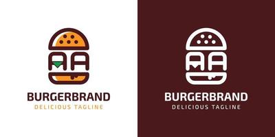 buchstabe aa burger logo, geeignet für jedes geschäft im zusammenhang mit burger mit aa initialen. vektor