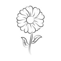 schwarze Silhouetten, Blumen und Kräuter isoliert auf weißem Hintergrund. hand gezeichnete skizzenblume vektor