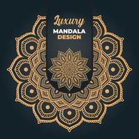 lyx dekorativ och bröllop mandala design och islamic bakgrund i gyllene Färg vektor