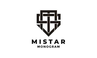 logo initial m und emblem minimalistisches design vektor