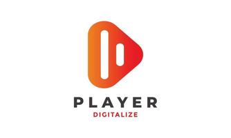 Logo-Vektor Play minimalistisches Design-Symbol Multimedia vektor