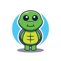 niedliches schildkrötenmaskottchen-cartoon-logo vektor