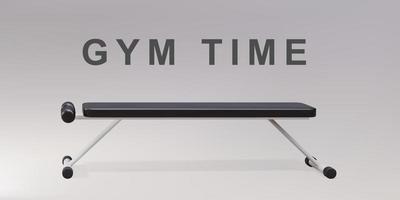 3d realistisk Gym bänk isolerat på grå bakgrund. vektor illustration.