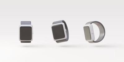 3D-Set Smartwatches in weißer Farbe. Vektor-Illustration. vektor