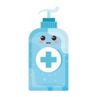 niedliche Flaschendesinfektion, Flasche für Hygiene, Desinfektion, medizinische und Gesundheitsfürsorge, kawaii Stil vektor