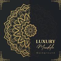 fri vektor lyx dekorativ mandala design bakgrund i guld Färg