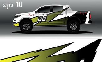 Rennwagen-Wrap-Design-Vektor. abstraktes Grafikstreifen-Rennhintergrund-Kit-Design für Fahrzeugfolierung, Rennwagen, Rallye, Abenteuer und Lackierung vektor