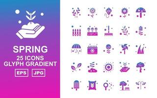 25 premium spring glyph gradient icon pack vektor