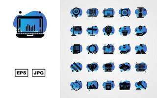 25 Premium Business Glyph Bubble Icon Pack vektor