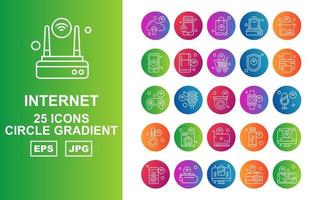 25 Premium-Internet der Dinge Kreis Gradient Icon Pack vektor