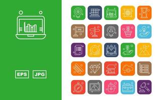 25 Premium Business Round Corner Icon Pack vektor