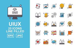 25 Premium-UIux-Line-Icon-Pack vektor