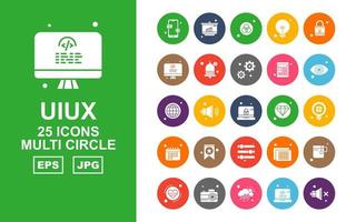 25 Premium UIux Multi Circle Icon Pack vektor