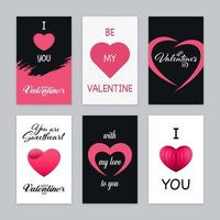 Valentinstag Grußkarte in verschiedenen Formen gesetzt vektor