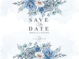 vackert och elegant blommigt bröllop spara datummallen