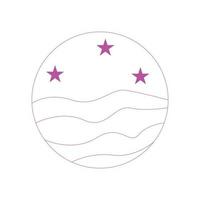 eps10 rosa Vektorwellen aus Wasser und Sternen in der Sonne isoliert auf weißem Hintergrund vektor