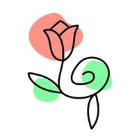 minimalistische blumenillustration. Pflanze Blumen und Blätter. Natur Blume. Blumen. vektor